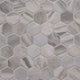 2x2 Eden Hexagon Mosaic Stone-Look Matte Textured Porcelain Tile Taupe Grey