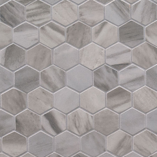 2x2 Eden Hexagon Mosaic Stone-Look Matte Smooth Porcelain Tile