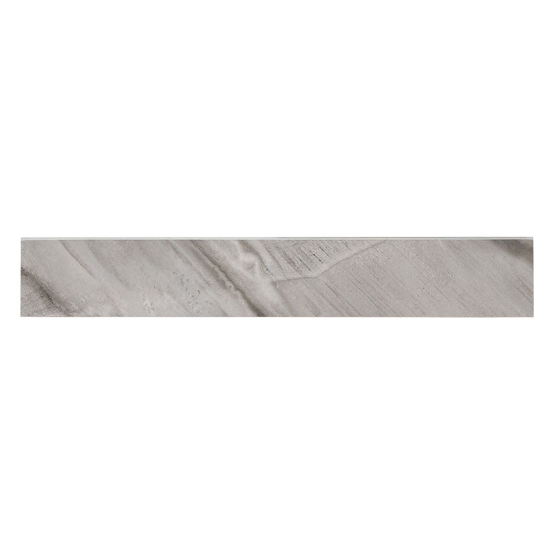 4x24 Eden Bullnose Stone-Look Matte Textured Porcelain Tile Taupe Grey