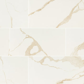 12x24 Eden Medium Veining Marble-Look Matte Smooth Porcelain Tile