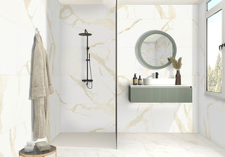 Cream Beige - 12x24 Eden Medium Veining Marble-Look Matte Smooth Porcelain Tile