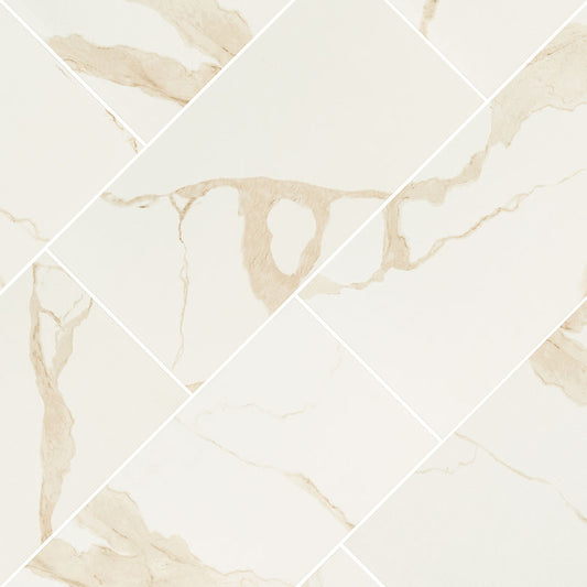 24x48 Eden Medium Veining Marble-Look Matte Smooth Porcelain Tile