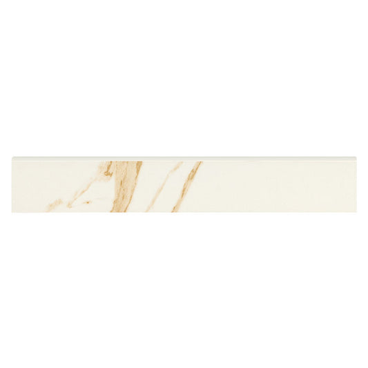 4x24 Eden Bullnose Medium Veining Liner Marble-Look Matte Smooth Porcelain Tile