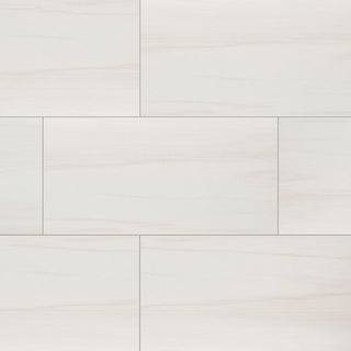 Soft Ivory - 12x24 Eden Light Veining Marble-Look Polished Smooth Porcelain Tile