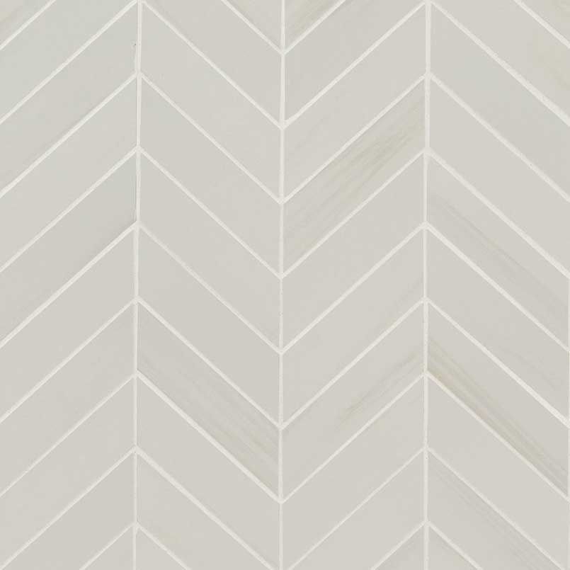 12x15 Eden Chevron Light Veining Mosaic Marble-Look Matte Smooth Porcelain Tile Soft Ivory