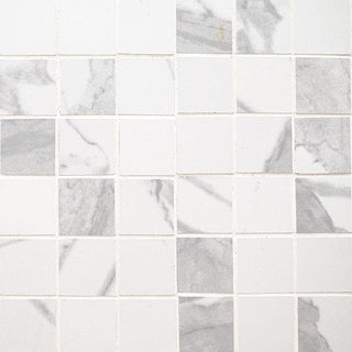 White Gray - 2x2 Eden Mosaic Marble-Look Matte Smooth Porcelain Tile
