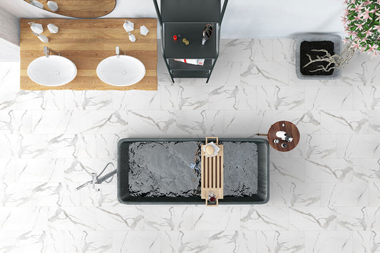 12x24 Eden Intense Veining Marble-Look Matte Smooth Porcelain Tile