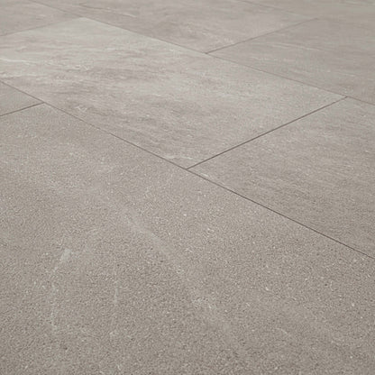 24x48 Elbe Stone-Look Lapato Textured Porcelain Tile Warm Gray