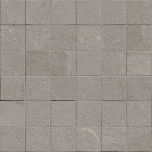 2x2 Elbe Mosaic Stone-Look Lapato Textured Porcelain Tile Warm Gray