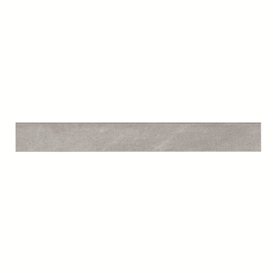 3x24 Elbe Bullnose Stone-Look Lapato Textured Porcelain Tile Warm Gray