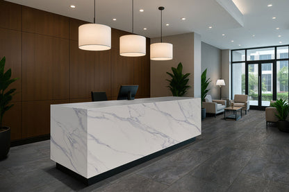 24x48 Elbe Stone-Look Lapato Textured Ceramic Tile Charcoal Black