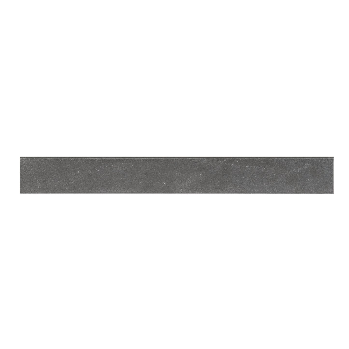 3x24 Elbe Bullnose Stone-Look Lapato Textured Ceramic Tile Charcoal Black