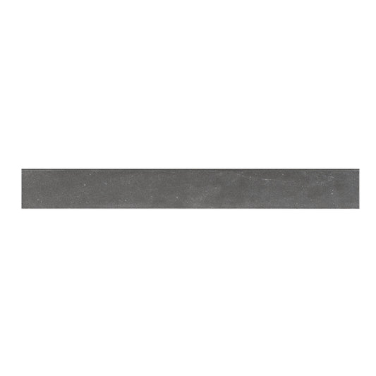 Charcoal Black - 3x24 Elbe Bullnose Stone-Look Lapato Textured Ceramic Tile