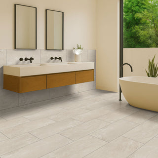 Beige Sand - 12x24 Elbe Stone-Look Lapato Textured Porcelain Tile