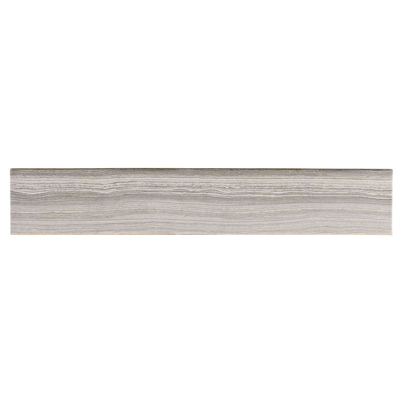 3x18 Eramosa Bullnose Wood-Look Matte Smooth Porcelain Tile Taupe Beige