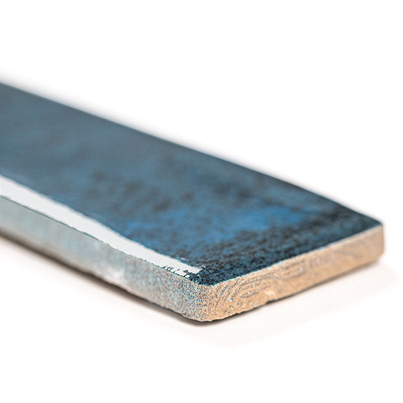 2x18 Flamenco Solid-Color Glossy Smooth Porcelain Tile Navy Blue