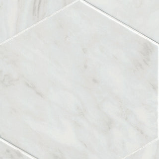 11x13 Geoglam Hexagon Marble-Look Matte Smooth Porcelain Tile