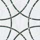 11x13 Geoglam Hexagon Circle Patterned Marble-Look Matte Smooth Porcelain Tile White Black