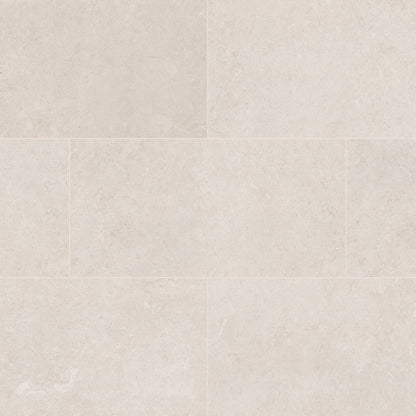 12x24 Girona Stone-Look Lapato Smooth Porcelain Tile White Warm