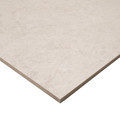 12x24 Girona Stone-Look Lapato Smooth Porcelain Tile White Warm