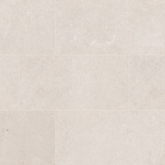 24x48 Girona Stone-Look Lapato Smooth Porcelain Tile White Warm