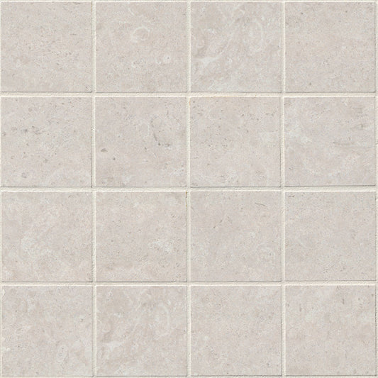 3x3 Girona Stone-Look Lapato Smooth Porcelain Tile White Warm