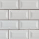 3x6 Glaze Solid-Color Glossy Inverted Beveled Ceramic Tile Light Gray