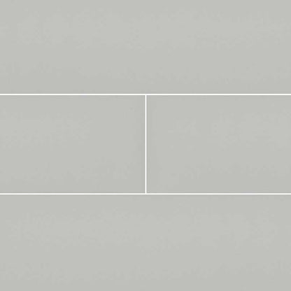 4x16 Glaze Solid-Color Glossy Smooth Ceramic Tile Pale Gray