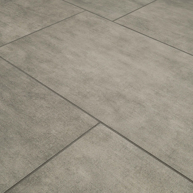 12x24 Gridscale Concrete-Look Matte Smooth Ceramic Tile Gray Brown