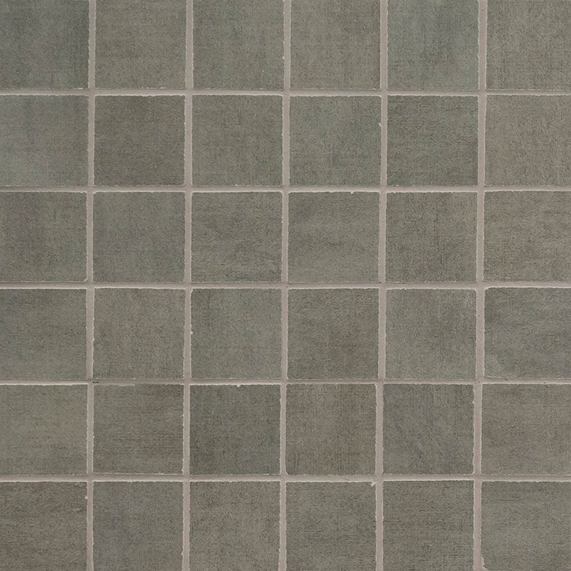 2x2 Gridscale Mosaic Concrete-Look Matte Smooth Ceramic Tile Gray Brown
