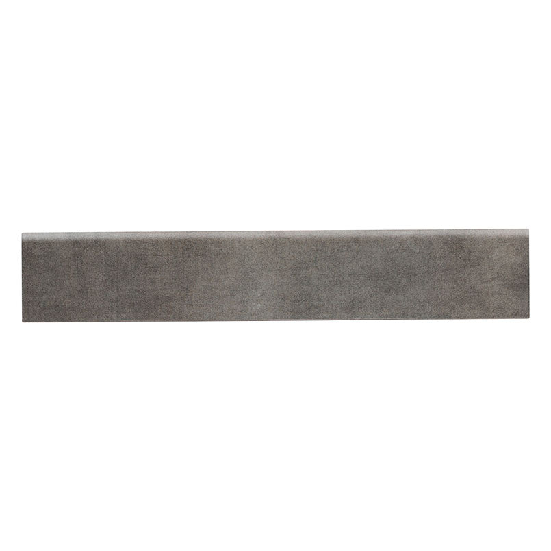 3x18 Gridscale Bullnose Concrete-Look Matte Smooth Ceramic Tile Dark Gray