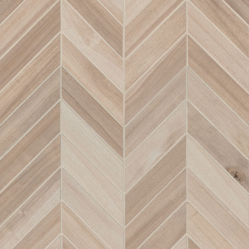 12x15 Havenwood Chevron Mosaic Wood-Look Matte Smooth Ceramic Tile Brown Beige