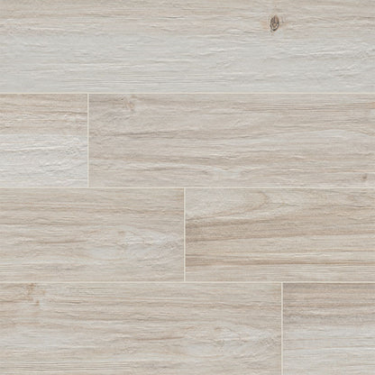 8x36 Havenwood Wood-Look Matte Smooth Ceramic Tile White Beige