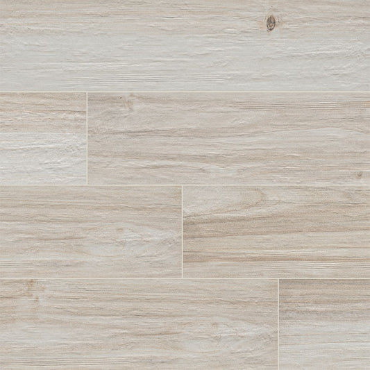 8x36 Havenwood Wood-Look Matte Smooth Ceramic Tile White Beige
