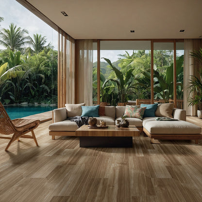 8x36 Havenwood Wood-Look Matte Smooth Ceramic Tile Golden Brown