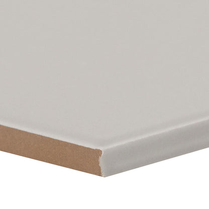9x10 Hexley Hexagon Solid-Color Matte Smooth Ceramic Tile Light Grey