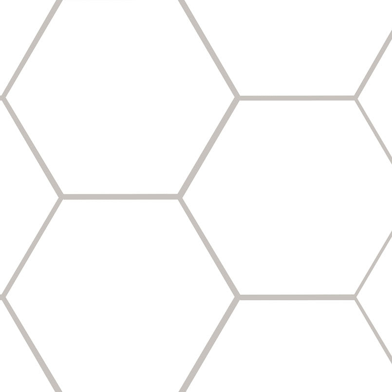 9x10 Hexley Hexagon Solid-Color Matte Smooth Ceramic Tile Bright White
