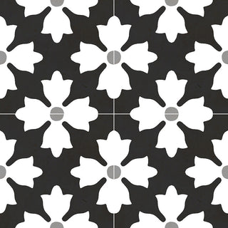 8x8 Kenzzi Circular Moroccan Medallion Patterned Encaustic-Look Matte Smooth Porcelain Tile