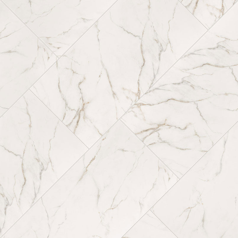 12x24 Kaya Marble-Look Matte Smooth Porcelain Tile Soft White