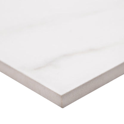 12x24 Kaya Marble-Look Matte Smooth Porcelain Tile Soft White
