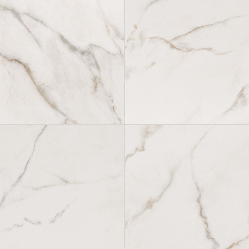 24x24 Kaya Marble-Look Matte Smooth Porcelain Tile Soft White