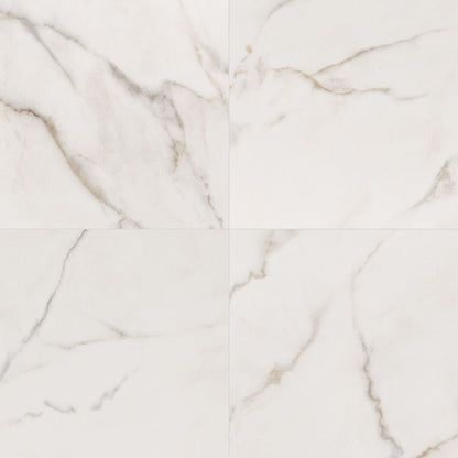 24x24 Kaya Marble-Look Matte Smooth Porcelain Tile Soft White