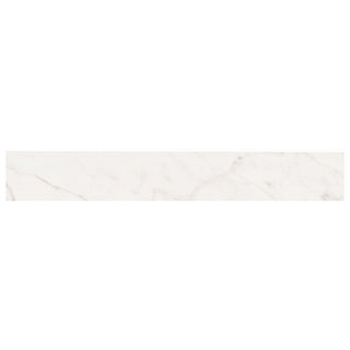 White - 3x24 Kaya Bullnose Marble-Look Polished Smooth Porcelain Tile