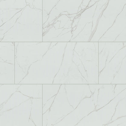 3x24 Kaya Intense Veining Bullnose Marble-Look Polished Smooth Porcelain Tile White Taupe