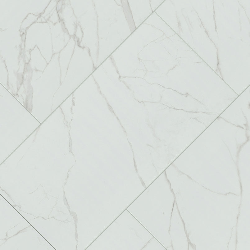 3x24 Kaya Intense Veining Bullnose Marble-Look Polished Smooth Porcelain Tile White Taupe