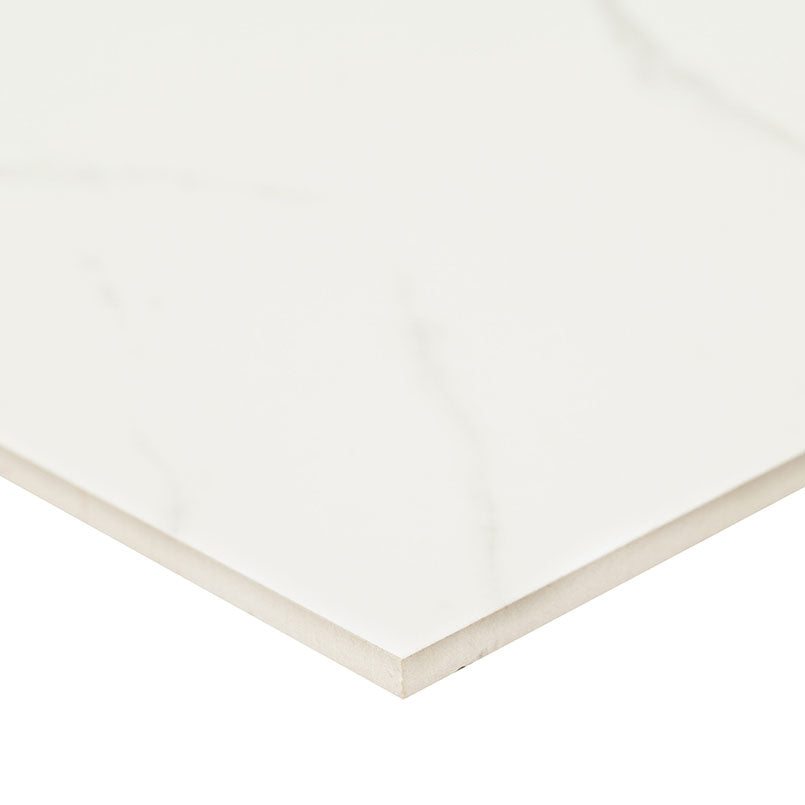 24x24 Kaya Marble-Look Matte Smooth Porcelain Tile White Taupe