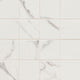3x3 Kaya Mosaic Marble-Look Matte Smooth Porcelain Tile White Taupe