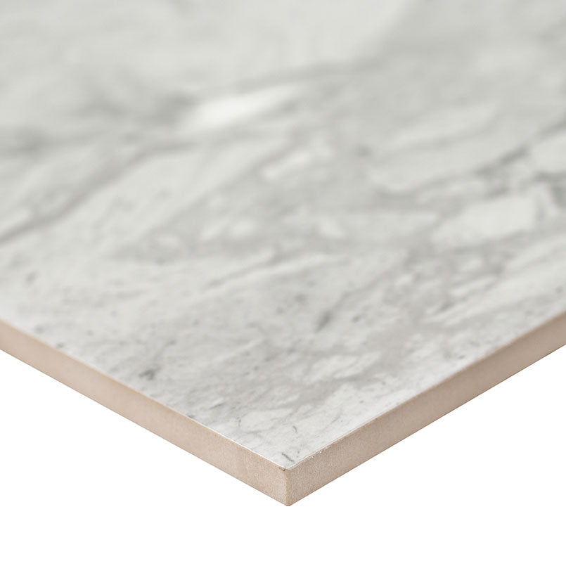 12x24 Kaya Intense Veining Marble-Look Polished Smooth Porcelain Tile Gray