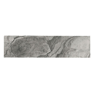 Gray - 3x24 Kaya Intense Veining Bullnose Marble-Look Matte Smooth Porcelain Tile