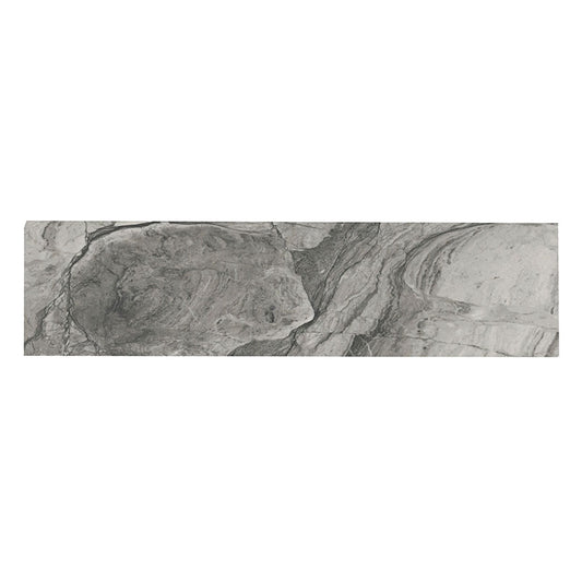 3x24 Kaya Intense Veining Bullnose Marble-Look Matte Smooth Porcelain Tile